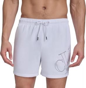 Calvin Klein Mens Volley Quick Dry Lightweight Swim Trunk, White