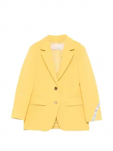 Пиджак с клапанами на пуговицах Elisabetta Franchi La Mia Bambina, желтый