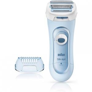 Silk-?Pil 5 Lady Shaver Электробритва 3-в-1, триммер и система отшелушивания Wet & Dry Blue, Braun