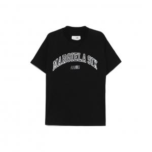 Футболка с принтом логотипа MM6 Maison Margiela, черный