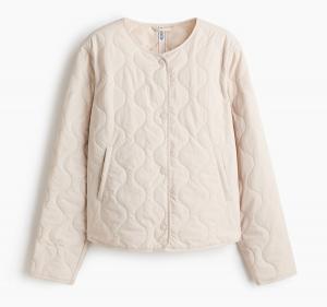Куртка H&M Quilted Nylon, пудрово-розовый