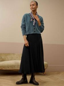 Кардиган с V-образным вырезом из смеси альпаки и мериносовой шерсти Brora, Airforce