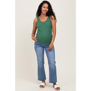 Прямые джинсы для беременных с высоким поясом и рваным краем Pinkblush