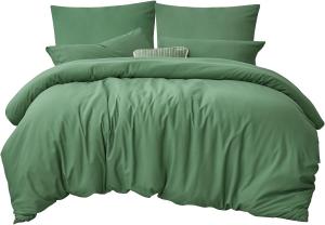 Комплект постельного белья RUIKASI, 3 предмета, 200х200/80x80, травянисто-зеленый