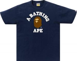 Футболка BAPE College Tee 'Navy', синий