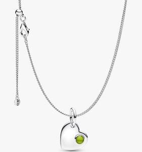 Ожерелье с подвеской Pandora August Birthstone Heart, 2 предмета, серебро