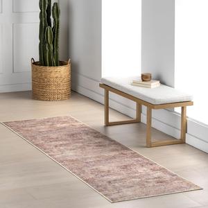 Ковер nuLOOM, 77 x 244 см, машинной стирки с водонепроницаемой поверхностью, устойчивый к пяткам, винтажный традиционный ковер для гостиной, столовой, офиса, Eilish Taupe