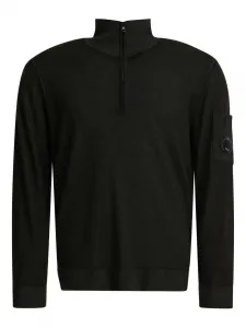 Шерстяной свитер на молнии C.P. Company, черный