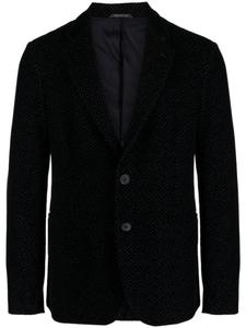 Giorgio Armani textured-finish notched-lapels blazer, синий
