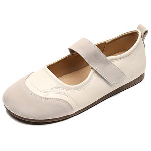 Туфли Мэри Джейн на плоской подошве 1 см, женские, абрикосового цвета WEISHIBANGWEI, Apricot