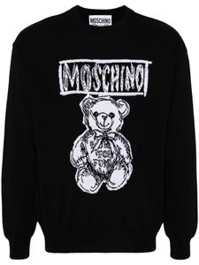 Moschino шерстяной джемпер Teddy Bear вязки интарсия, черный