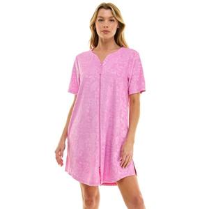 Женский махровый халат на молнии с тиснением медового цвета Croft & Barrow, цвет cici smp trop cyclamen