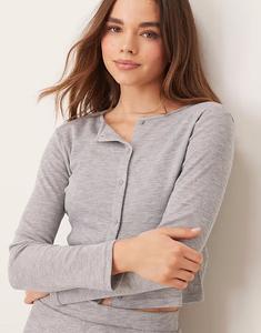 Ребристый кардиган серого цвета New Look