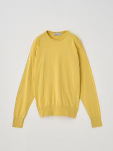 Хлопковый трикотажный пуловер с круглым вырезом и длинными рукавами | EMMA | 30G, стандартный крой