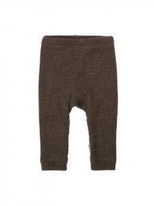 Леггинсы из мериносовой шерсти в рубчик коричневого цвета Joha