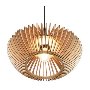Подвесной светильник MeineWunschleuchte Lamellenlampe Holz, Ø40 см, древесина