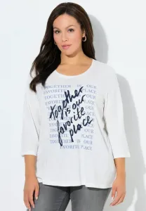 Футболка с длинными рукавами и графическим принтом "together" Ulla Popken, Off-White