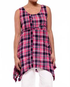 Топ Либби в клетку азалия Tulip Clothing, Azalea Plaid