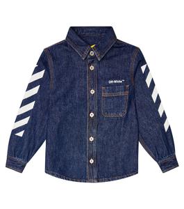 Джинсовая куртка-рубашка с логотипом Off-White, белый