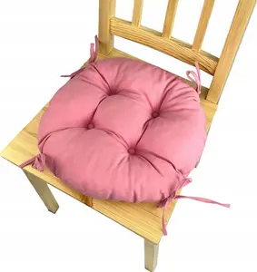 Подушка на стул, круглая подушка на стул, подушка на сиденье, розовая, 35x8 см, подушка для стульев в помещении и садовой мебели, садовая подушка