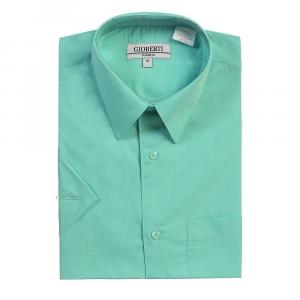 Gioberti Мужская однотонная классическая рубашка с коротким рукавом, цвет Mint B