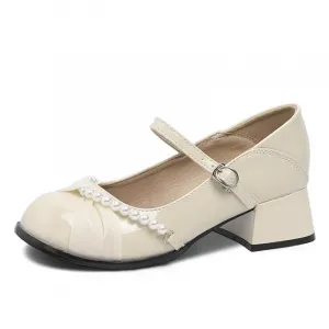 Туфли Мэри Джейн на массивном каблуке, женские, абрикосового цвета 7 SEVFUN, Apricot