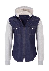 Рубашка Джинсовая рубашка с капюшоном, стандартного кроя Rock Creek, темно-синий