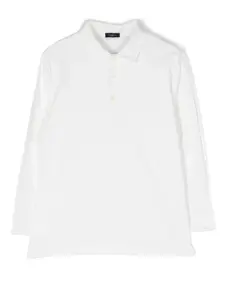 Рубашка поло с длинными рукавами и вышитым логотипом Il Gufo, белый