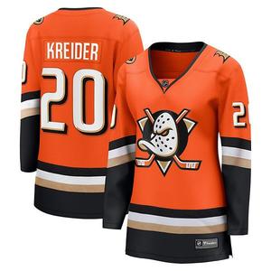 Женская хоккейная майка Chris Kreider Anaheim Ducks в оранжевом цвете Fanatics