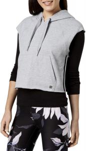 Женский укороченный пуловер Calvin Klein с цветочной нашивкой на капюшоне, Pearl Grey Heather