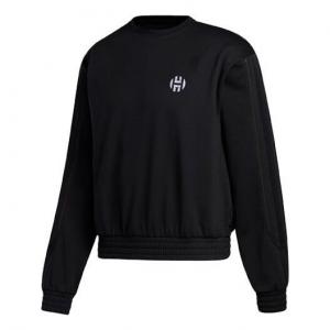 Толстовка adidas Hrd Fleece Crew Basketball Sports Pattern Round Neck Pullover Black, черный