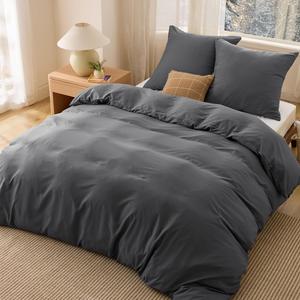 Комплект постельного белья Bedsure, 3 предмета, 220х240/80x80 см, антрацит