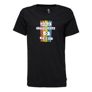 Футболка classic basic slim fit printing short sleeve black Converse, черный