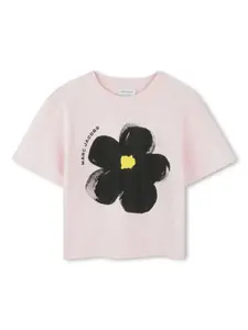Футболка с цветочным принтом Marc Jacobs Kids, розовый