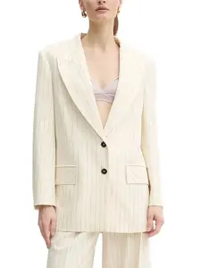 Блейзер в полоску SIMONA CORSELLINI, нейтральный
