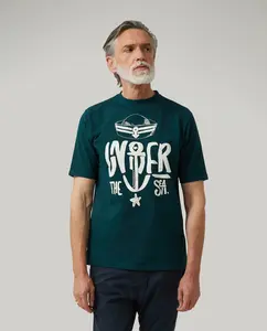 Мужская футболка с коротким рукавом и боковым логотипом Altonadock, темно-зеленый