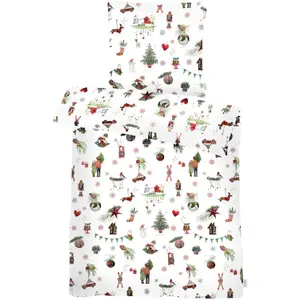 Постельное белье APELT «Finn», сертифицировано GOTS – изготовлено из экологически чистого хлопка, белый/мультиколор