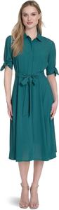 Платье Calvin Klein Chiffon Short Sleeve Shirt Dress, Sequoia