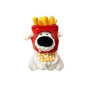 Плюшевая игрушка с большим носом в виде собаки с гамбургером и картошкой фри AIQINGCAOZHILIAN(WANJU)