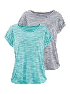 Рубашка с короткими рукавами в мятном меланже, сером меланже Beach Time