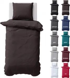 Постельное белье 155х220 см, пододеяльник 100% хлопок перкаль, однотонный, комплект постельного белья, коричневый, 2 предмета Visaggio