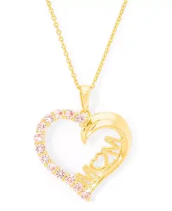 Кулон в форме сердца мамы из искусственного морганита, 18 дюймов Macy'S, gold