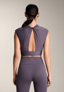 Топ OYSHO DRAPED NECK COMFORTLUX, Mottled Dark Purple