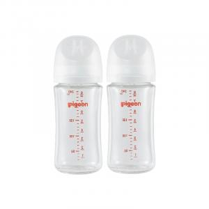 Бутылочки для кормления 2 шт. по 240 мл Pigeon Glass Nursing, белый