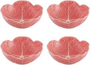 Набор пиал Bordallo Pinheiro Cabbage, 4 предмета, 500 мл, розовый