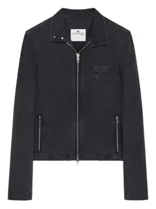 Куртка на молнии с логотипом Courrèges, черный