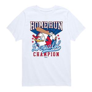 Футболка с принтом Donald Duck Home Run Champion для мальчиков 8-20 Disney, White
