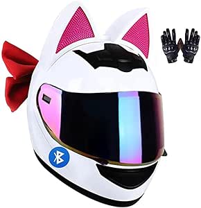 Шлем Esrada Me134tk Bluetooth с кошачьими ушками, белый