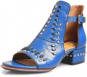 Женские ботильоны FSJ с открытым носком, вырезом и пряжкой, удобные, скуластый каблук, низкие сандалии-блок, размеры 4-15 US, Blue