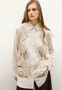 Вышитая блузка на пуговицах Touché Privé, Natural